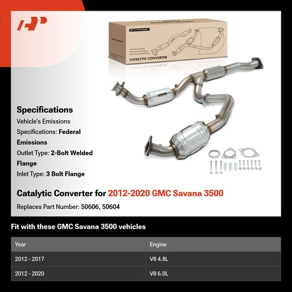 Catalytic Converter for 2012-2020 GMC Savana 3500