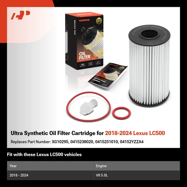 Ultra Synthetic Oil Filter Cartridge for 2018-2024 Lexus LC500
