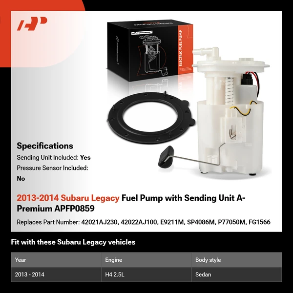 2013-2014 Subaru Legacy Fuel Pump with Sending Unit A-Premium APFP0859