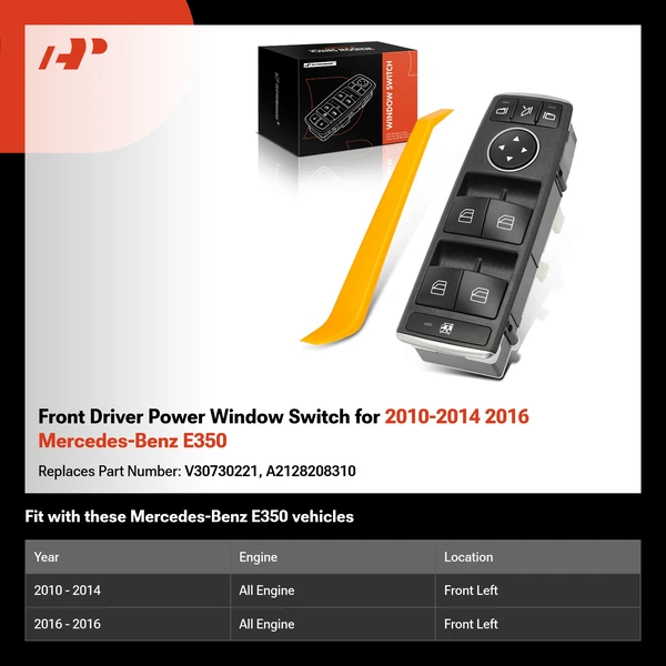 Front Driver Power Window Switch for 2010-2014 2016 Mercedes-Benz E350