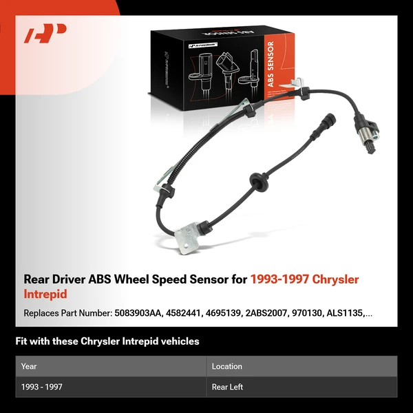 Rear Driver ABS Wheel Speed Sensor for 1993-1997 Chrysler Intrepid