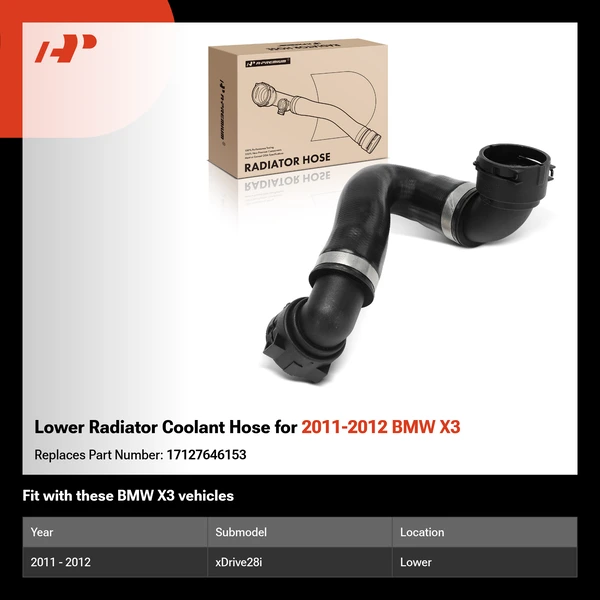 Lower Radiator Coolant Hose for 2011-2012 BMW X3