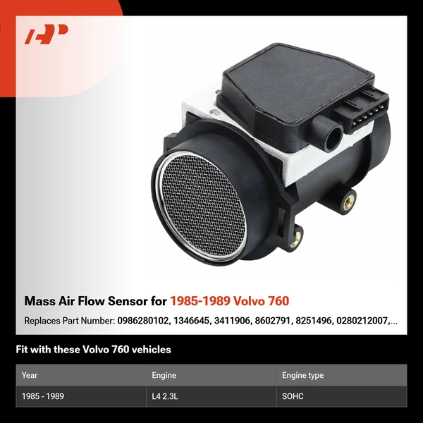 Mass Air Flow Sensor for 1985-1989 Volvo 760