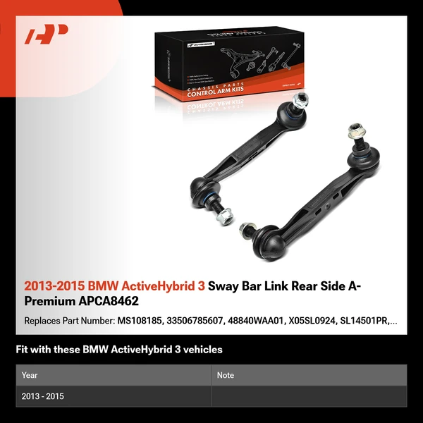 2013-2015 BMW ActiveHybrid 3 Sway Bar Link Rear Side A-Premium APCA8462