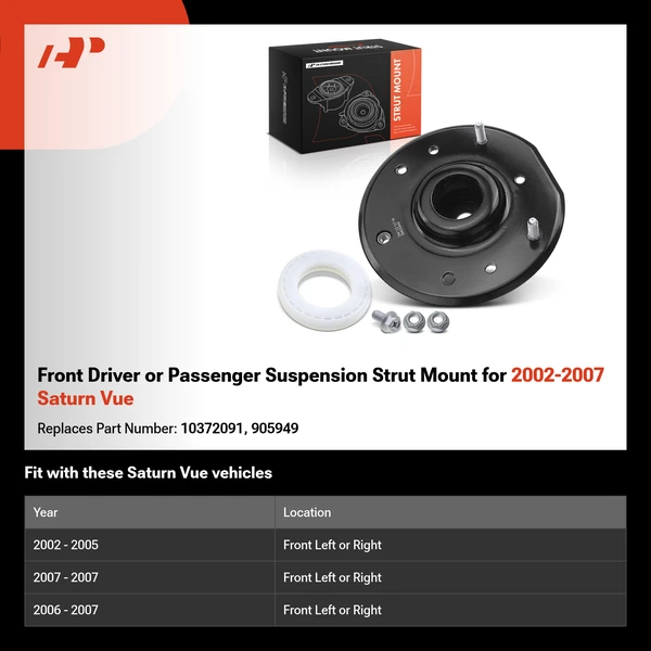 Front Driver or Passenger Suspension Strut Mount for 2002-2007 Saturn Vue