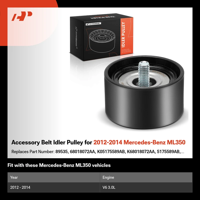 Accessory Belt Idler Pulley for 2012-2014 Mercedes-Benz ML350