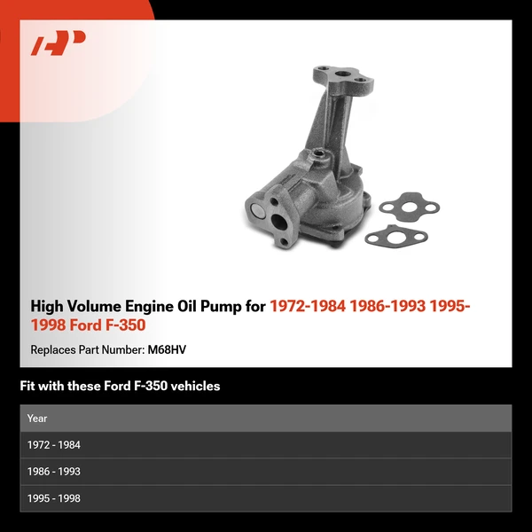 High Volume Engine Oil Pump for 1972-1984 1986-1993 1995-1998 Ford F-350