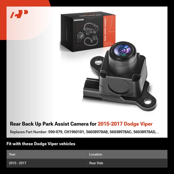 Rear Back Up Park Assist Camera for 2015-2017 Dodge Viper