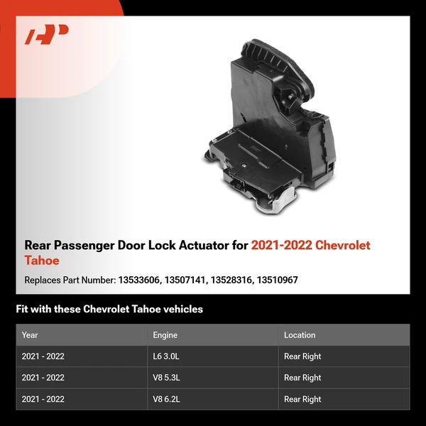 Rear Passenger Door Lock Actuator for 2021-2022 Chevrolet Tahoe