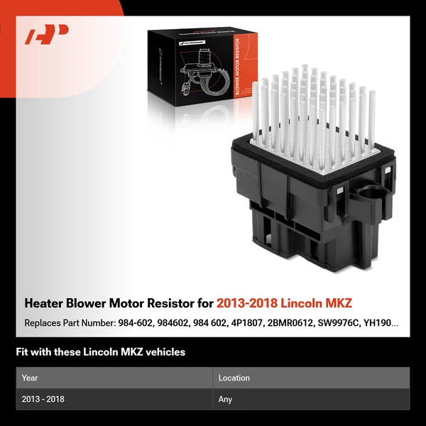 Heater Blower Motor Resistor for 2013-2018 Lincoln MKZ