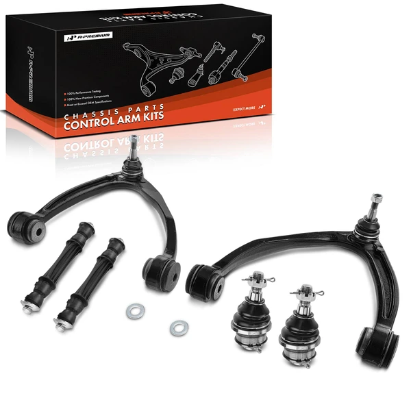 A Set of 6 Control Arm Ball Joint and Sway Bar Link Kit Front Side A-Premium APCA3897