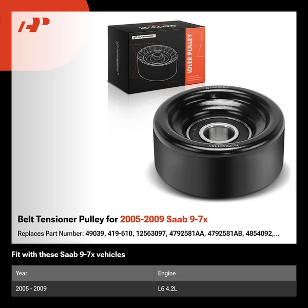 Belt Tensioner Pulley for 2005-2009 Saab 9-7x