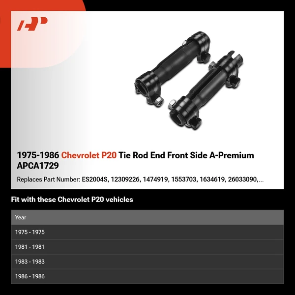 1975-1986 Chevrolet P20 Tie Rod End Front Side A-Premium APCA1729
