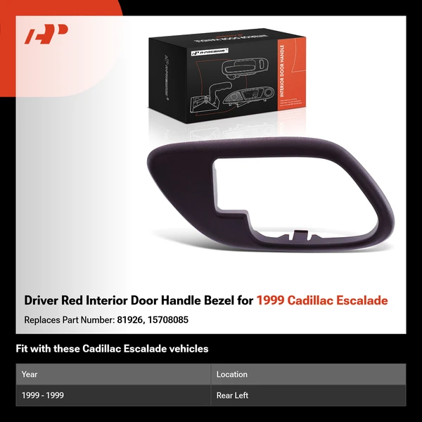 Driver Red Interior Door Handle Bezel for 1999 Cadillac Escalade