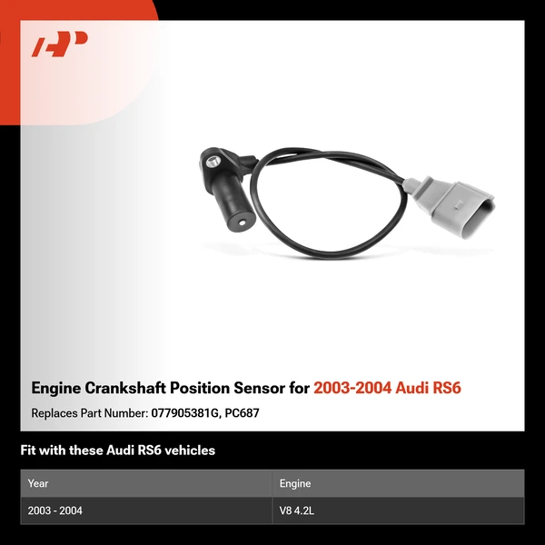Engine Crankshaft Position Sensor for 2003-2004 Audi RS6