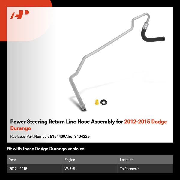 Power Steering Return Line Hose Assembly for 2012-2015 Dodge Durango