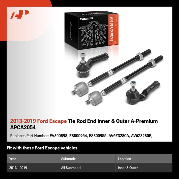 2013-2019 Ford Escape Tie Rod End Inner & Outer A-Premium APCA2054