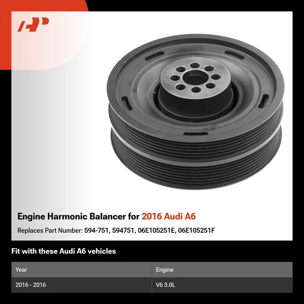 Engine Harmonic Balancer for 2016 Audi A6