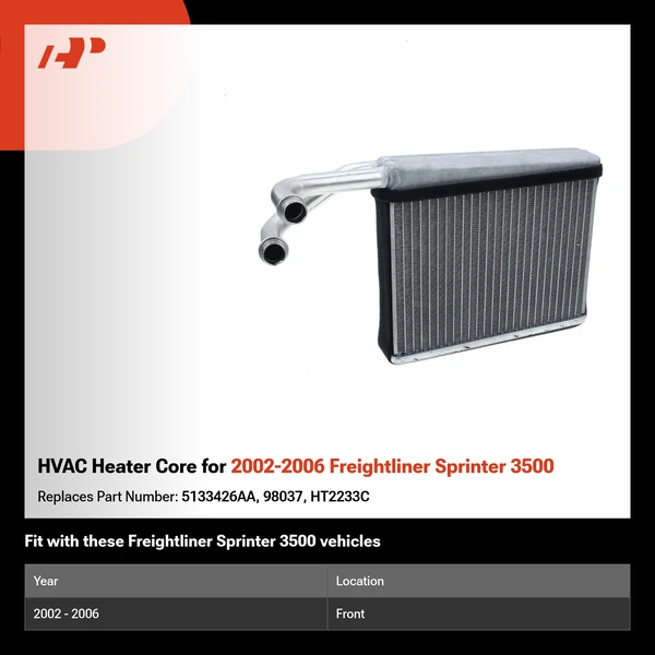HVAC Heater Core for 2002-2006 Freightliner Sprinter 3500