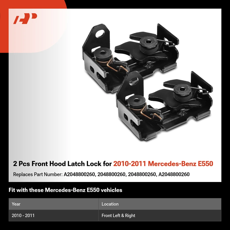 2 Pcs Front Hood Latch Lock for 2010-2011 Mercedes-Benz E550