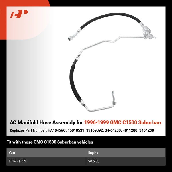 AC Manifold Hose Assembly for 1996-1999 GMC C1500 Suburban