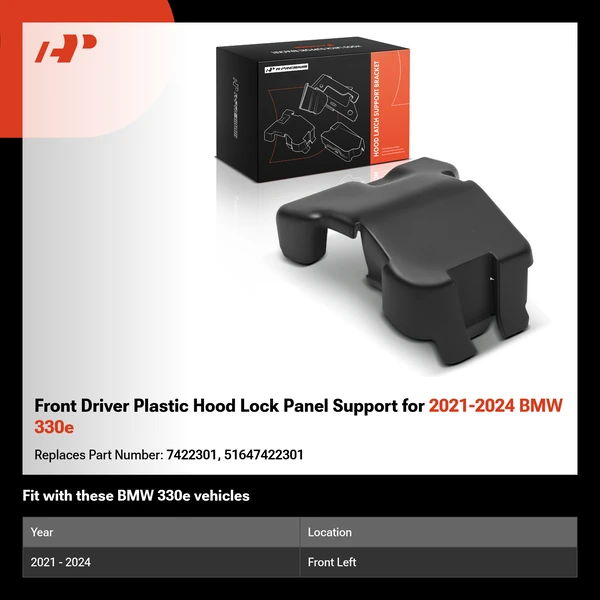 Front Driver Plastic Hood Lock Panel Support for 2021-2024 BMW 330e