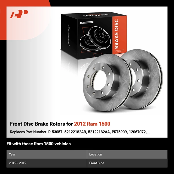 Front Disc Brake Rotors for 2012 Ram 1500