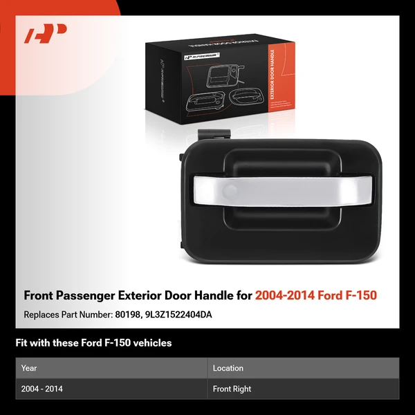 Front Passenger Exterior Door Handle for 2004-2014 Ford F-150
