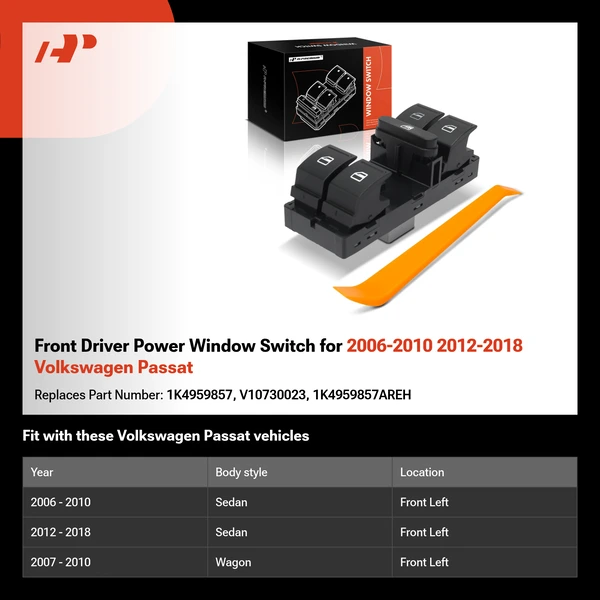 Front Driver Power Window Switch for 2006-2010 2012-2018 Volkswagen Passat