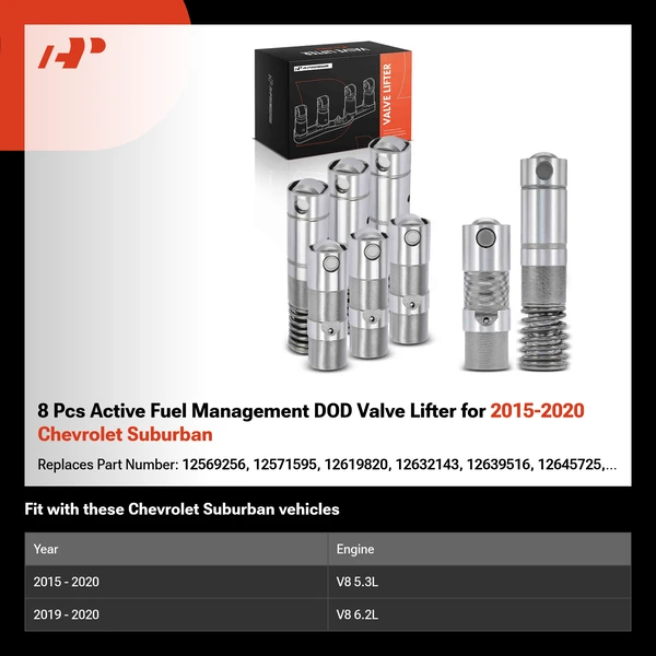 8 Pcs Active Fuel Management DOD Valve Lifter for 2015-2020 Chevrolet Suburban