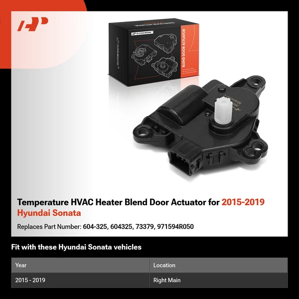 Temperature HVAC Heater Blend Door Actuator for 2015-2019 Hyundai Sonata