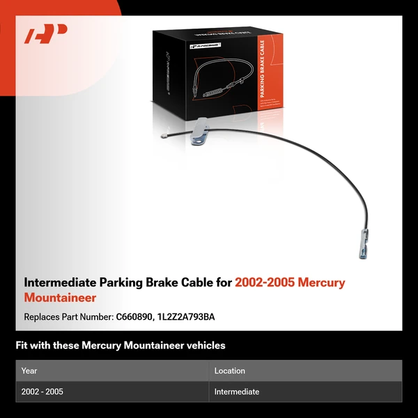 Intermediate Parking Brake Cable for 2002-2005 Mercury Mountaineer