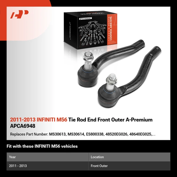 2011-2013 INFINITI M56 Tie Rod End Front Outer A-Premium APCA6948