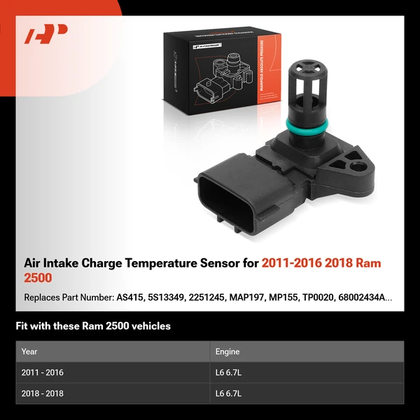 Air Intake Charge Temperature Sensor for 2011-2016 2018 Ram 2500
