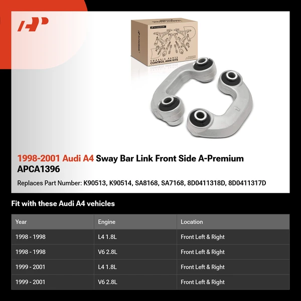 1998-2001 Audi A4 Sway Bar Link Front Side A-Premium APCA1396