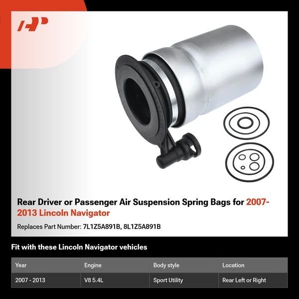 Rear Driver or Passenger Air Suspension Spring Bags for 2007-2013 Lincoln Navigator