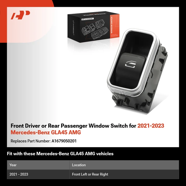 Front Driver or Rear Passenger Window Switch for 2021-2023 Mercedes-Benz GLA45 AMG