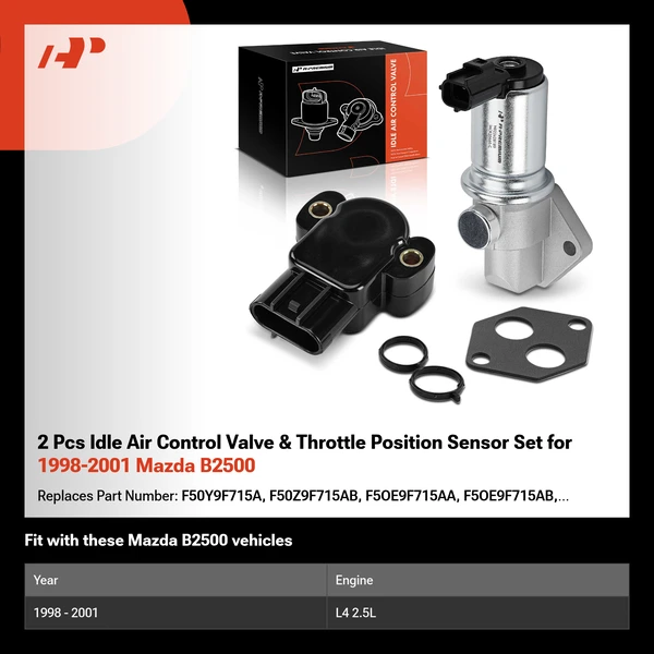 2 Pcs Idle Air Control Valve & Throttle Position Sensor Set for 1998-2001 Mazda B2500