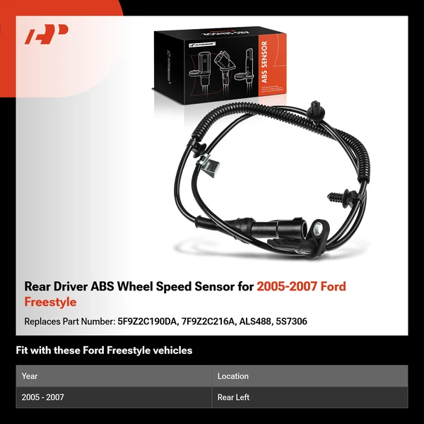 Rear Driver ABS Wheel Speed Sensor for 2005-2007 Ford Freestyle