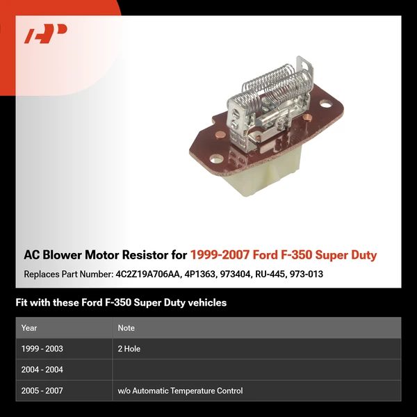 AC Blower Motor Resistor for 1999-2007 Ford F-350 Super Duty