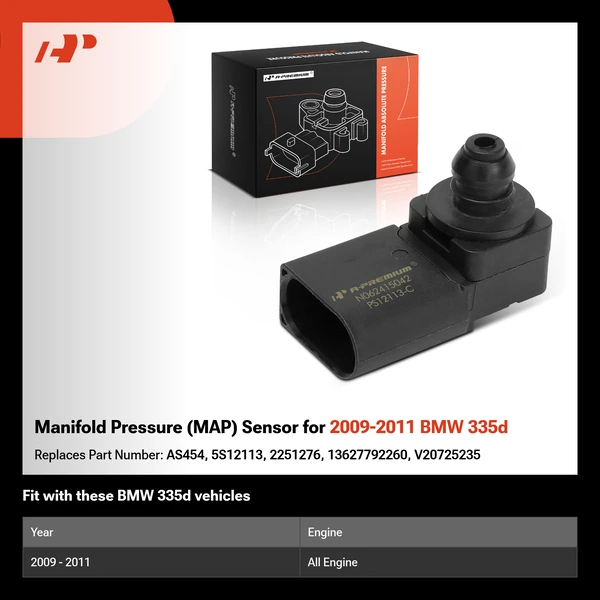 Manifold Pressure (MAP) Sensor for 2009-2011 BMW 335d