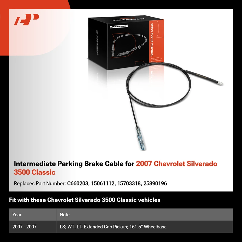 Intermediate Parking Brake Cable for 2007 Chevrolet Silverado 3500 Classic