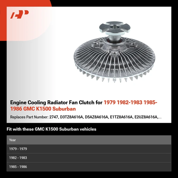 Engine Cooling Radiator Fan Clutch for 1979 1982-1983 1985-1986 GMC K1500 Suburban