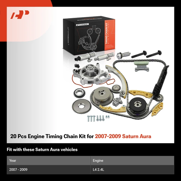 20 Pcs Engine Timing Chain Kit for 2007-2009 Saturn Aura