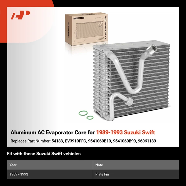 Aluminum AC Evaporator Core for 1989-1993 Suzuki Swift