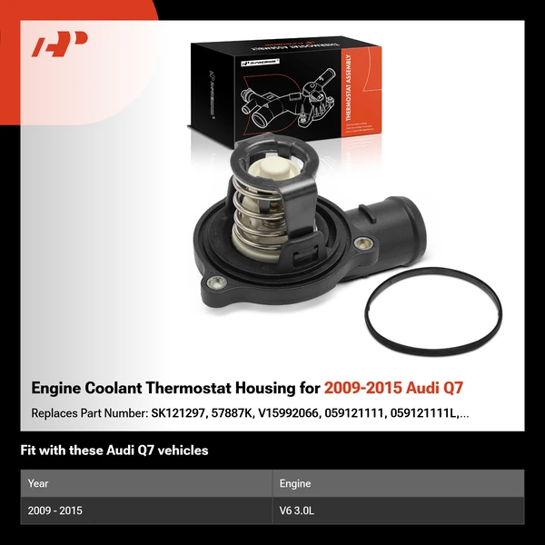 Engine Coolant Thermostat Housing for 2009-2015 Audi Q7