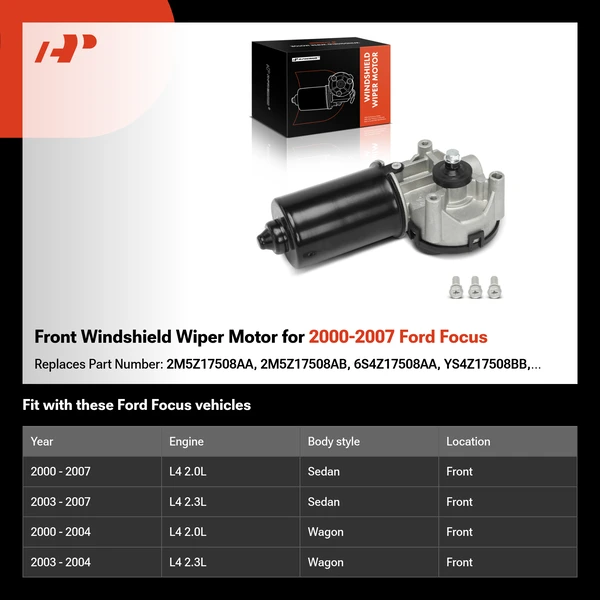 Front Windshield Wiper Motor for 2000-2007 Ford Focus