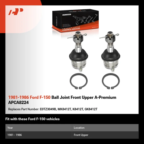 1981-1986 Ford F-150 Ball Joint Front Upper A-Premium APCA8224