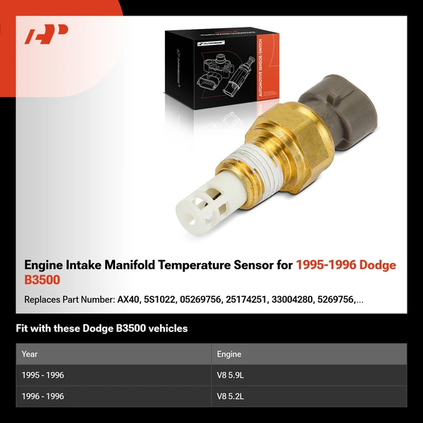 Engine Intake Manifold Temperature Sensor for 1995-1996 Dodge B3500