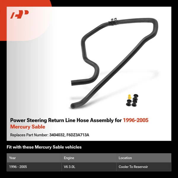 Power Steering Return Line Hose Assembly for 1996-2005 Mercury Sable
